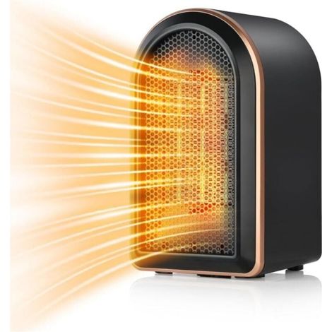 Radiateur électrique, radiateur soufflant céramique PTC 1200 W avec thermostat, 2 réglages de température (1/4)