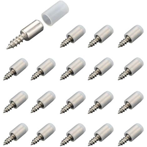 20pcs vis autotaraudeuses intégrées,Vis autotaraudeuses Support stratifié pour armoire,Étagère Support Vis Avec Manchon Antidérapant,vis intégrées autotaraudeuses Pour Meubles D'armoire (1/5)