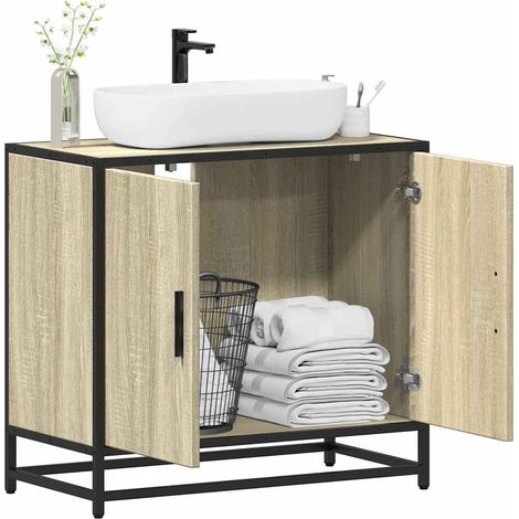 Bathroom Sink Cabinet Sonoma Oak 65x33x60 cm Engineered Wood vidaXL (1/5)