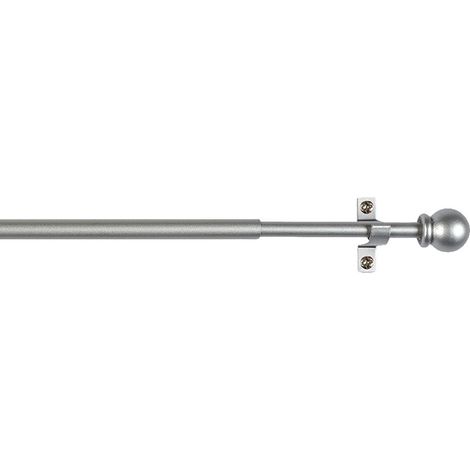 CINTACOR  dekorative ausziehbare Verglasung, Fenstervorhangstange, Metall mit Schrauben und Halterungen, verstellbare Stange, Durchmesser 10 mm, Farbe: graue Kugel, 70 - 120 cm (1/3)