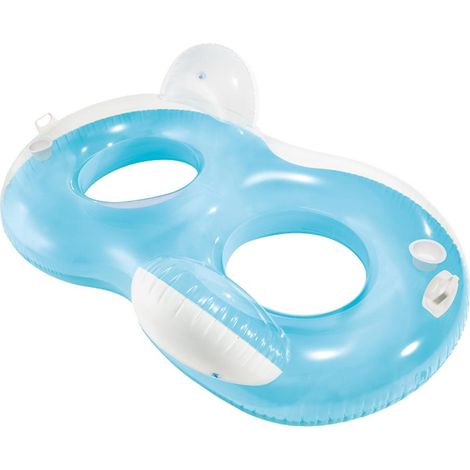 Intex Sillón Inflable Doble Azul Confort Piscina (1/2)