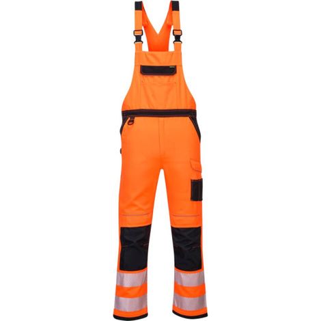 Peto de trabajo con tratamiento Texpel reforzado PW3 multibolsillos + rodilleras PW344 S Naranja/Negro