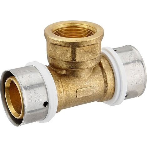 Pressfitting-T-Stück 40 x 3,5 - 1 Zoll Innengewinde - 40 x 3,5 mm für MV-Rohr