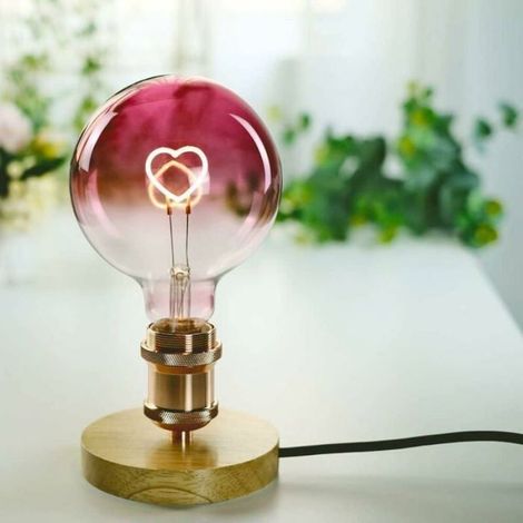 Ampoule Led Grand Globe Edison Ampoule G125 Rose Couleur Coeur Filament 2W Dimmable Spcialit Ampoule Dcorative 220-240V E27 (1/4)