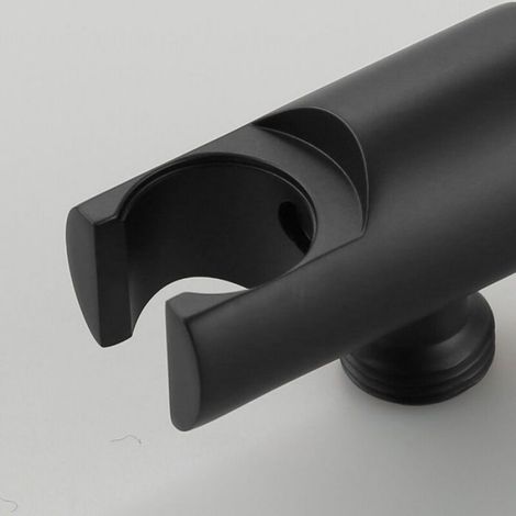 Valve d'angle de sortie murale en cuivre noir mat, support intégré, accessoires de salle de bains, 4 pièces épaisses antidé