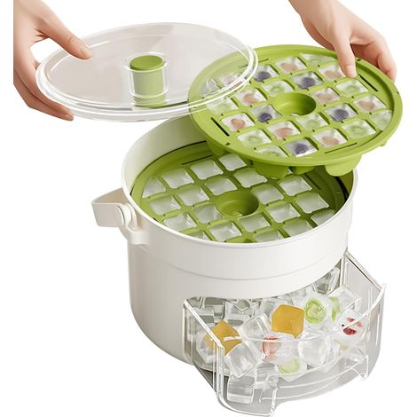 Double-layer ice cube tray with handle – for everyday use/picnics