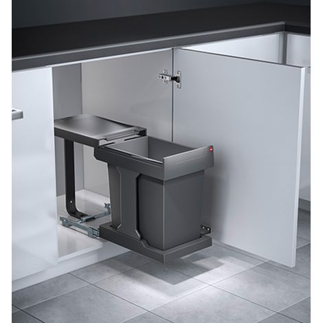 Hailo – Poubelle automatique encastrable sous évier 20L – Ouverture automatique – Bac amovible – Pour meubles bas 40 cm (1/6)