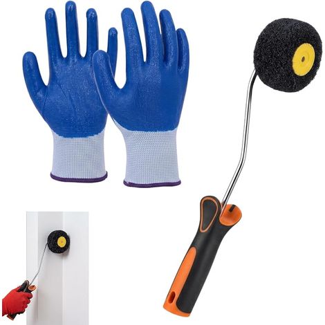 Rouleau de mastic lavable avec 1 paire de gants, pour coins de plafond, plaques de plâtre, coins difficiles d'accès (1/5)