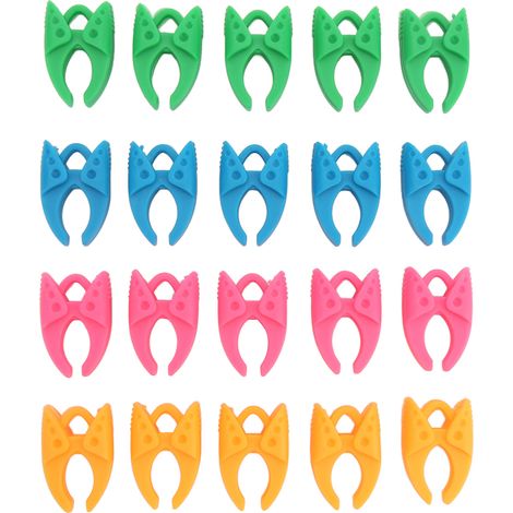 Lot de 20 pinces à bobine en silicone, 4 couleurs, anti-dévidage fixe fil pour couture et broderie (1/5)