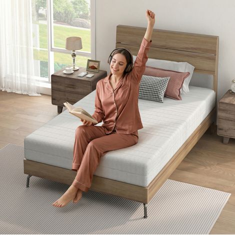 Matelas mousse ergonomique respirant lavable blanc OKMYHOME (1/5)