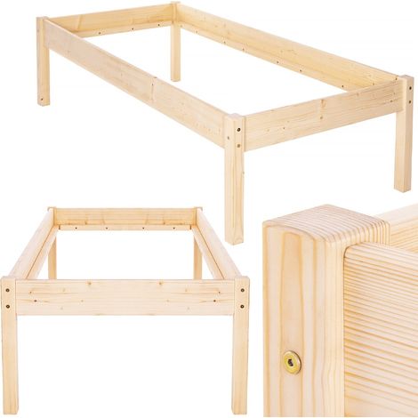BETT FÜR SENIOREN AUS HOLZ HOCH OHNE MATRATZE 90x200cm HOLZ HERSTELLER (1/5)