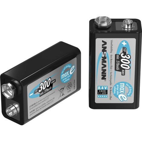 ANSMANN maxE plus - Batteria 9V - NiMH - (ricaricabile) - 250 mAh