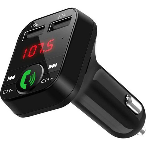B2 Car MP3 Bluetooth Hands-free Car Player FM Transmitter Car Charger Receiver - Rose Gold (1/4)