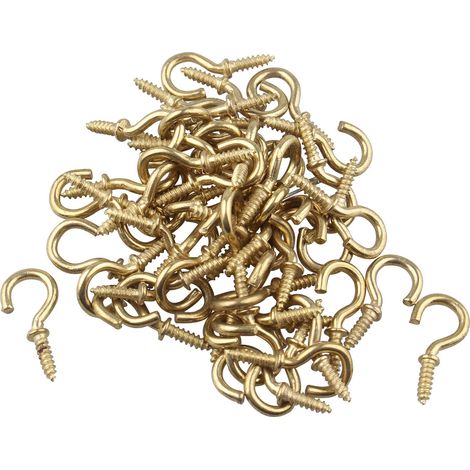 Konvolut mit 50 Mini-Ösenschrauben  Vergoldet  1/2 Zoll  Für leichte Befestigungen, DIY-Projekte, Modeschmuck und Modellbau (1/5)