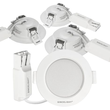 Mini Spot encastrable 3W, petit downlight à LED pour trou de 35-40mm, Anneau blanc/noir remplaçable, Blanc Neutre 4000K, Remplaçant MR11, étanche IP65 pour plafond/armoire/vitrine, 5 unités