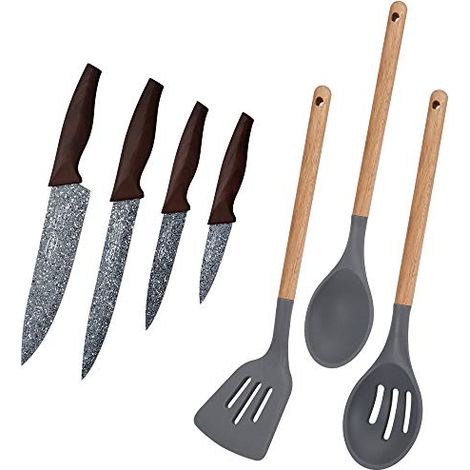 Set di coltelli da cucina San Ignacio daimiel rivestimento marmo manico legno (1/4)