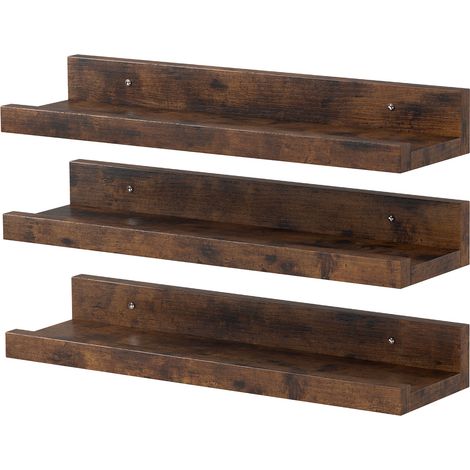 Levede Rustic Floating Shelves Set 3 Wall Mounted Display Shelf Wood Storage