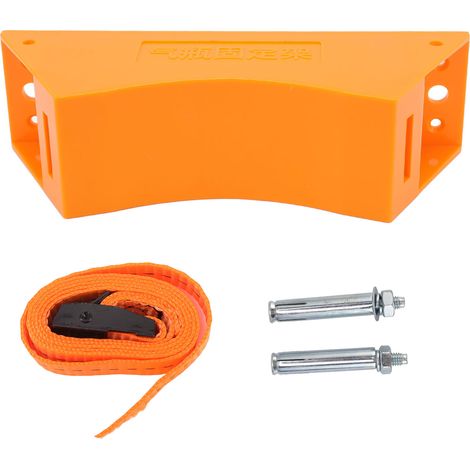 Support mural pour bouteille de gaz en plastique avec vis d'expansion et sangle de sécurité orange (1/5)