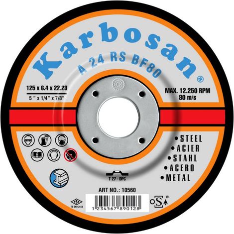 Meule à Ebarber Déporté 125X6.4X22.2 A54R Acier KARBOSAN 910560