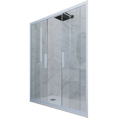 Puerta de ducha  cm corredera pvc Azul Vintage Glam