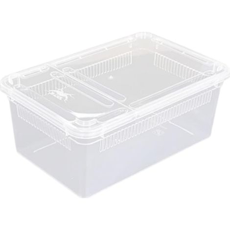 1 Boîte d'élevage reptile, Transparent PP, Ventilation multiple, Pour transport et nourrissage, Éleveurs serpents