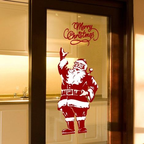 Stickers muraux Père Noël, stickers pour vitrines, papier peint pour portes vitrées (1/5)
