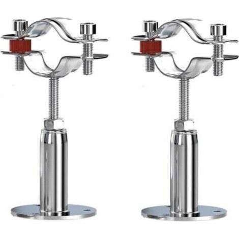Deux clips de support de tuyau réglables en acier inoxydable, support de tuyau mural, adaptés aux tuyaux d'un diamètre de 15 à 19 mm, utilisés pour fixer des tuyaux, des tubes, des tiges, etc. (1/4)