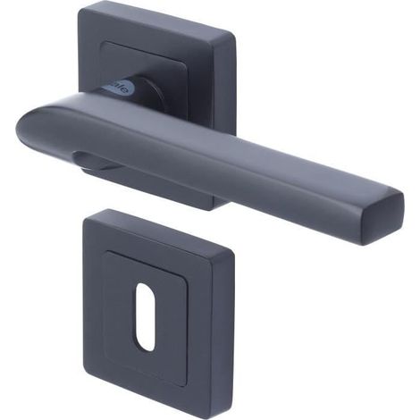 Poignée de porte carré de 7 noir Modèle Sienna - passage à clé
