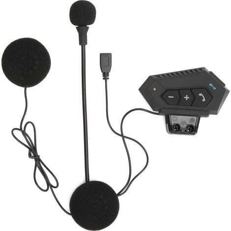 Écouteurs Bluetooth pour casque de moto avec micro, appels sans fil et réduction du bruit, stéréo BT12