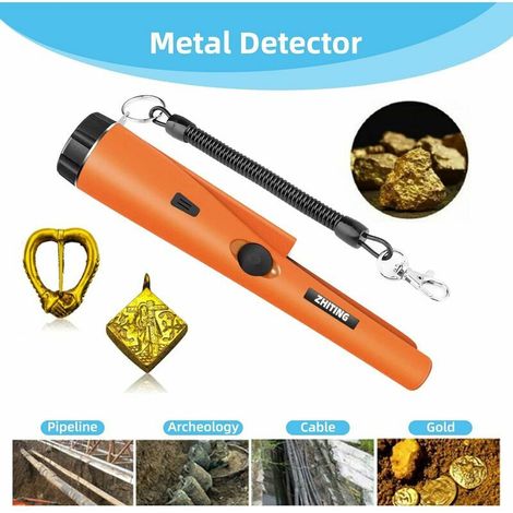 Rilevatore di metalli portatile e impermeabile, LED e vibratore, precisione elevata, oro, argento, caccia al tesoro (1/3)