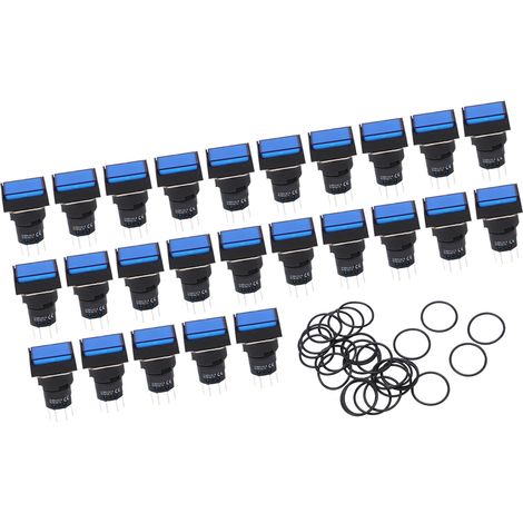 Bouton poussoir à verrouillage automatique, interrupteur de commande facile pour moteurs électriques, AC DC 24V, usage industriel, contact stable, robuste et fiable. (1/5)