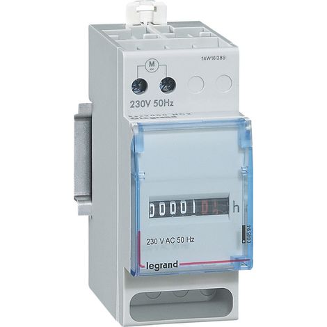 Compteur horaire totalisateur modulaire affichage numérique 230V 50Hz 2 modules LEGRAND 004694 (1/2)