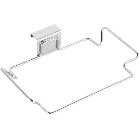 Distributeur de sacs poubelles, petite porte de rangement en métal, argent (1/5)