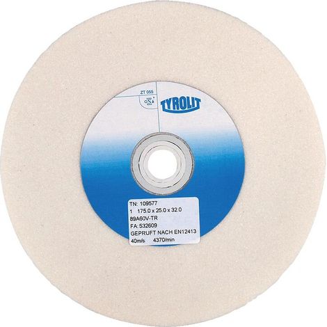 Meule de touret pour affûtage grain 60 diamètre 150 mm. épaisseur 25 mm. alésage 32 mm - TYROLIT SA
