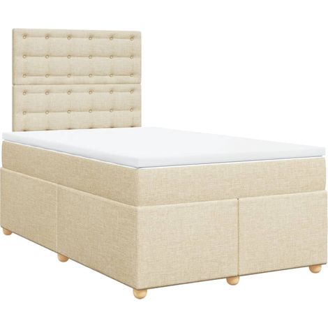 Maison Exclusive - Boxspringbett mit Matratze Creme 120x200 cm St (1/5)
