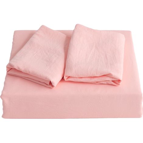 Couvre-lit microfibre toutes saisons brossée respirante rose (1/5)