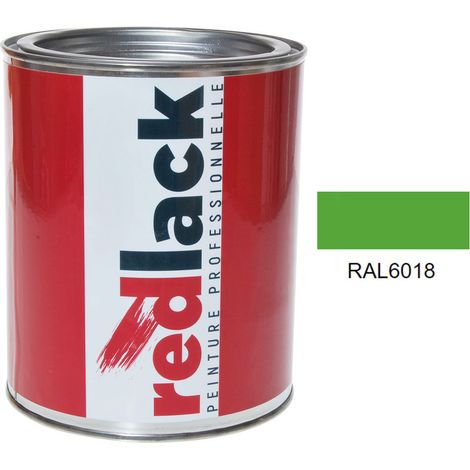 Dose 1L Lack Mehrzweckfarbe – RAL 6018 – Gelbgrün – Seidenmatt – für verschiedene Oberflächen – Redlack