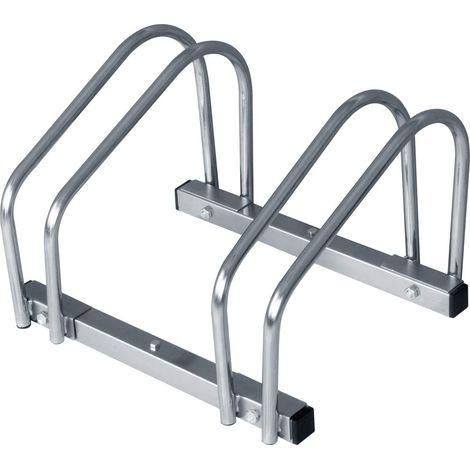 Woltu – Râtelier à vélo au sol pour 2 vélos – Acier galvanisé argenté – Dimensions 40x29x26 cm – Installation facile au sol ou mur