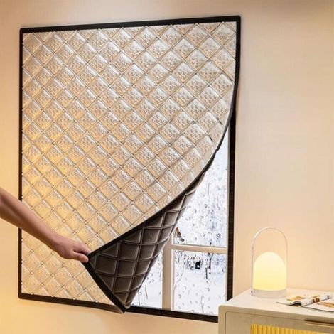 Pellicola isolante autoadesiva per finestre, tende oscuranti, tende insonorizzanti (80 cm di larghezza x 100 cm di altezza) (1/4)