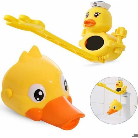 Extension Robinet Enfant - Forme Canard - Réglable - Anti-éclaboussure - En Silicone TPE - Pour Lavage Mains Tout-Petits - Lot de 2 (1/5)