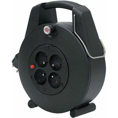 Enrollador de cable Confort-Line CL-XL con 4 tomas - H05VV-F 3G1,0 20m - Negro