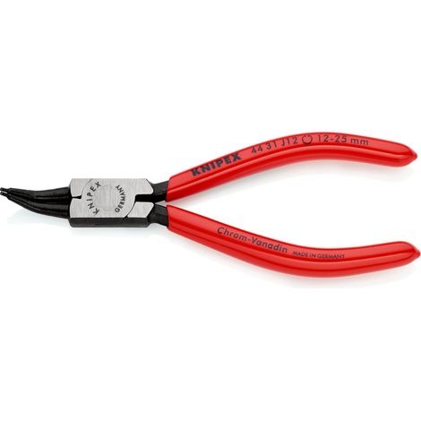 KNIPEX 44 31 J12 Circlip Pliers for internal circlips in bore holes 45° angled plastic coated black atramentized 140 mm
