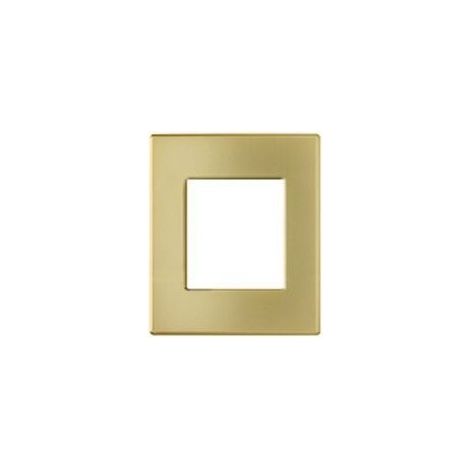 Arnould 22760 Placa embellecedora de metal dorado satinado - 2 módulos - S.Light