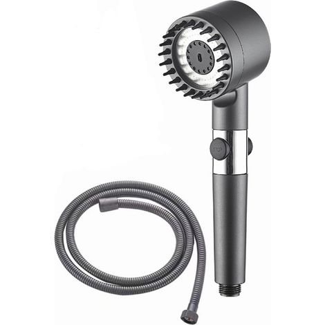 Pommeau de douche universel, pommeau de douche haute pression, pommeau de douche réglable à trois vitesses avec tuyau de 2 m (1/5)
