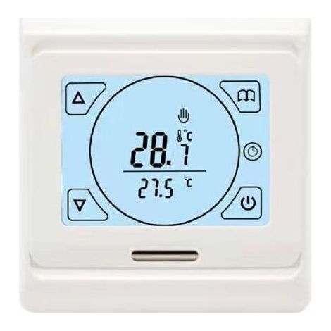 Thermostat Chauffage au Sol Electrique Programmable 16A avec Sonde, Numérique Thermostat d'ambiance Plancher Chauffant Régulateur Écran tactile LCD(994.3cm) (1/5)