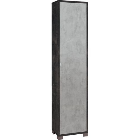 Armadio 1 Anta 43x190x29 cm Ossido Nero/Cemento (1/3)