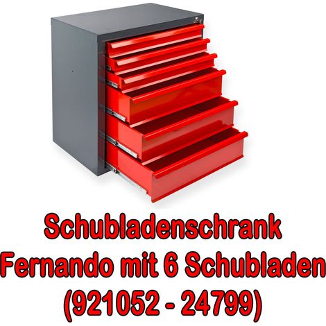 Schubladenschrank Rot / Blau / Grau 5, 6, 7, 8, 9 Schubladen Fernando