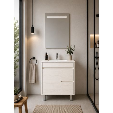Mueble de baño con lavabo ORIGENBATH ISQUIA sin espejo 60x35 cm blanco nórdico
