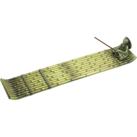 Lntyq Porte Encens de Métal Support Encensoir Radeau de Bambou Support Bâtons d Encens avec Collecteur de Cendres pour Décor De Bureau à Domicile, Yoga, Méditation (1/4)