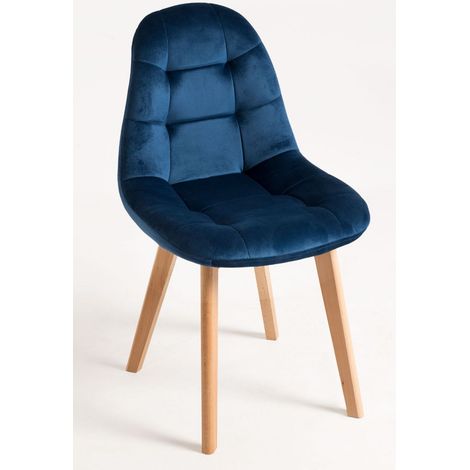 Sillas Comedor - Silla Kelen Terciopelo - Azul